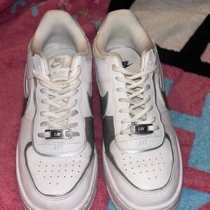 Nike Airs, White and Silver Sneakers